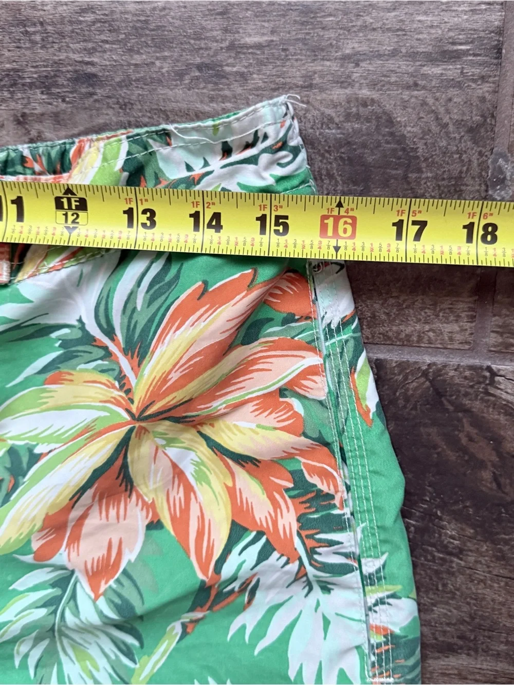 Polo by Ralph Lauren Green Topical Floral 9” Swim‎ Shorts,M